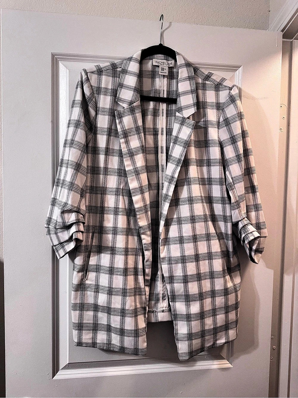 Rachel Zoe’s  Women's Plaid Blazer in White & Black